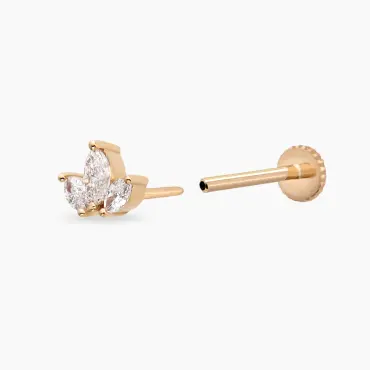 Mini Lotus Diamond Rose Gold Piercing - Nev Jewellery (1)