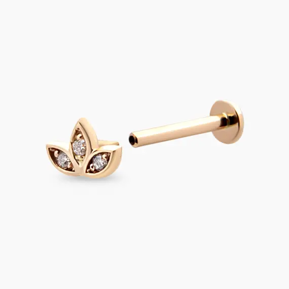 Mini Lotus Diamond Rose Gold Piercing - 4