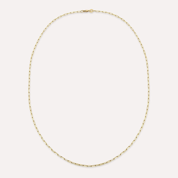 Mini Paperclip Yellow Gold Chain - Nev Jewellery
