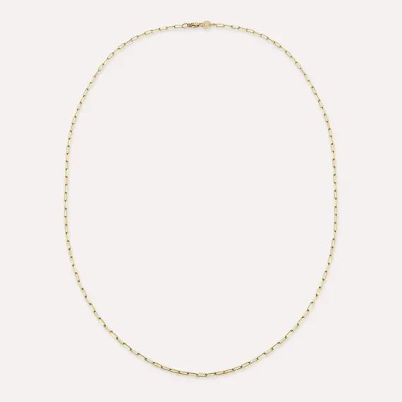 Mini Paperclip Yellow Gold Chain - 1