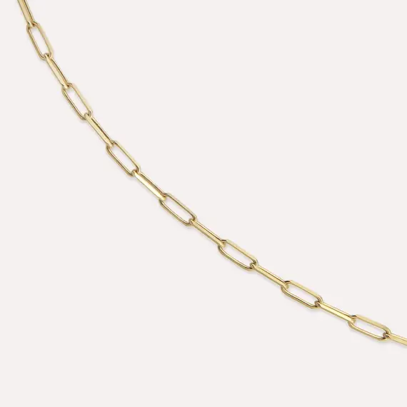 Mini Paperclip Yellow Gold Chain - 3