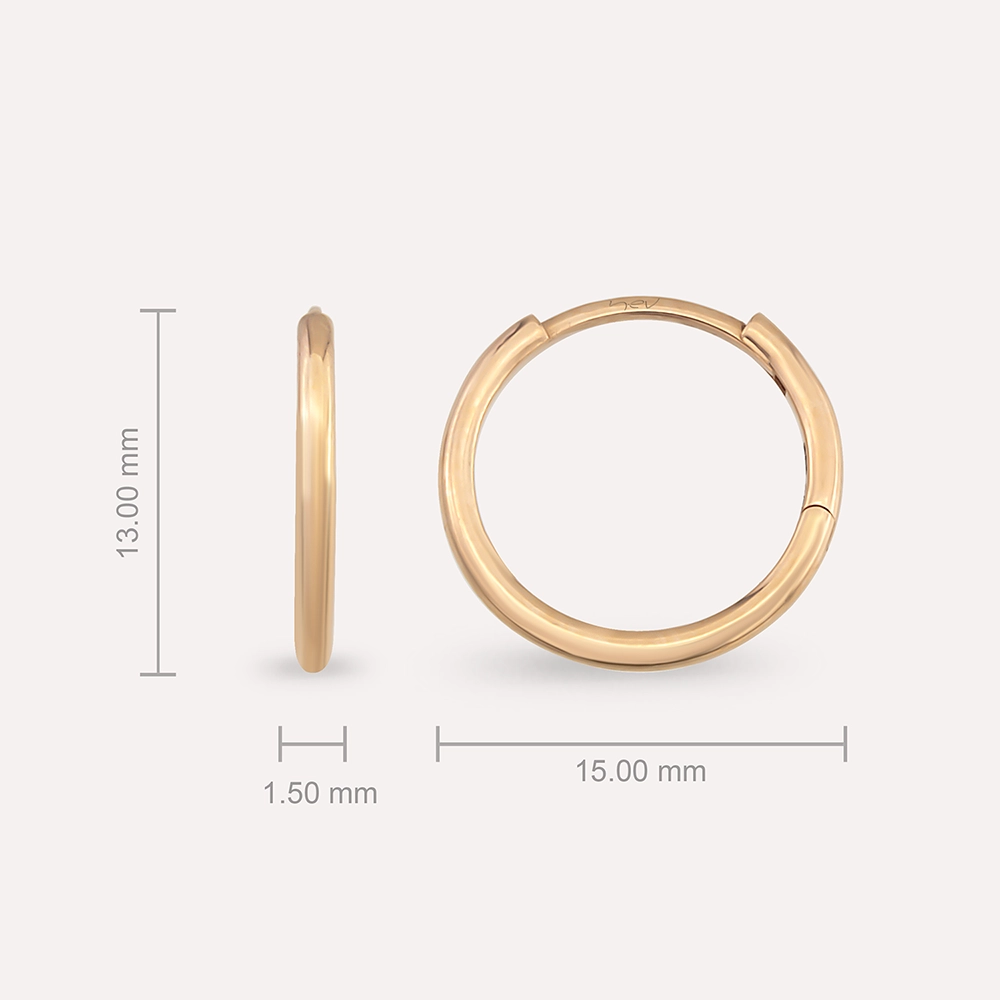 Mini Rose Gold Hoop Earring - 4