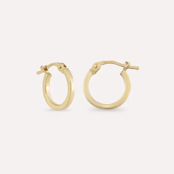 Mini Yellow Gold Hoop Earring - 1