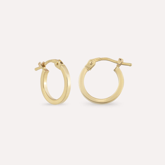 Mini Yellow Gold Hoop Earring - Nev Jewellery