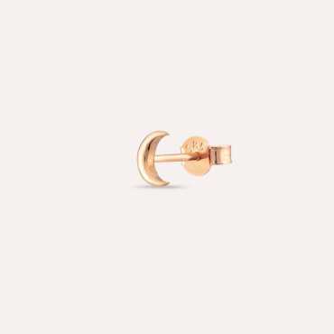 Minimal Ay Rose Altın Tek Küpe - Nev Jewellery (1)