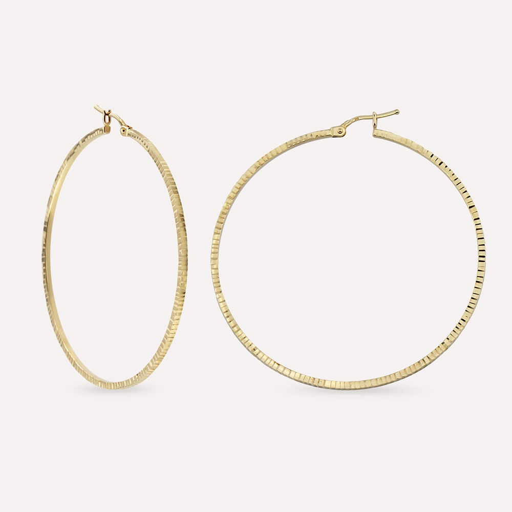 Mint Yellow Gold Hoop Earrings - 1