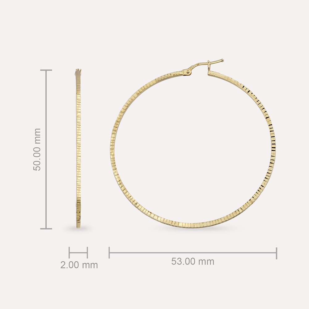 Mint Yellow Gold Hoop Earrings - 4