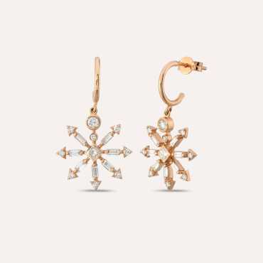 Mintaka 0.98 CT Baguette Cut Diamond Rose Gold Earring - Nev Jewellery