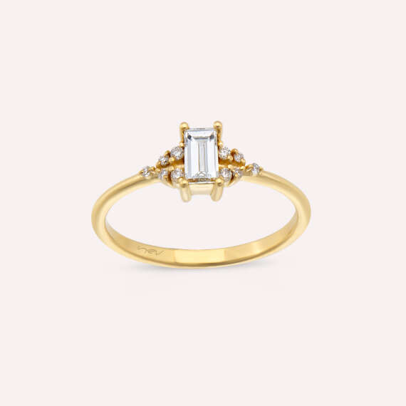 Miranda 0.34 CT Baguette Cut Diamond Yellow Gold Ring - 2