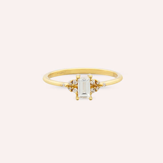 Miranda 0.34 CT Baguette Cut Diamond Yellow Gold Ring - 5