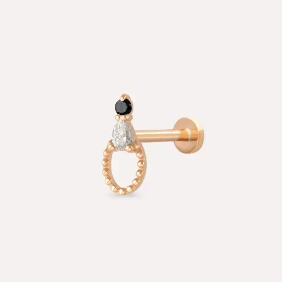 Mirror Black Diamond Rose Gold Piercing - 1