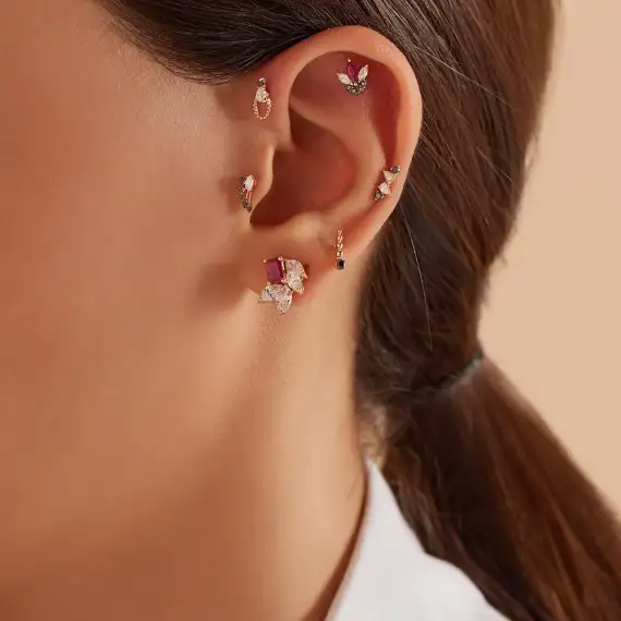 Mirror Black Diamond Rose Gold Piercing - 2