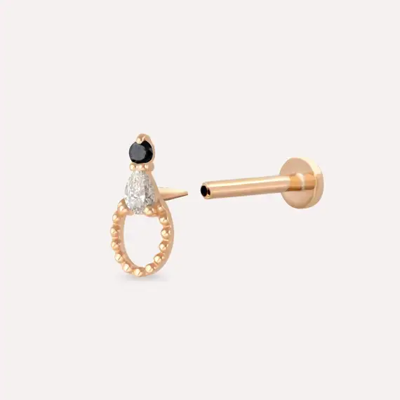 Mirror Black Diamond Rose Gold Piercing - 4