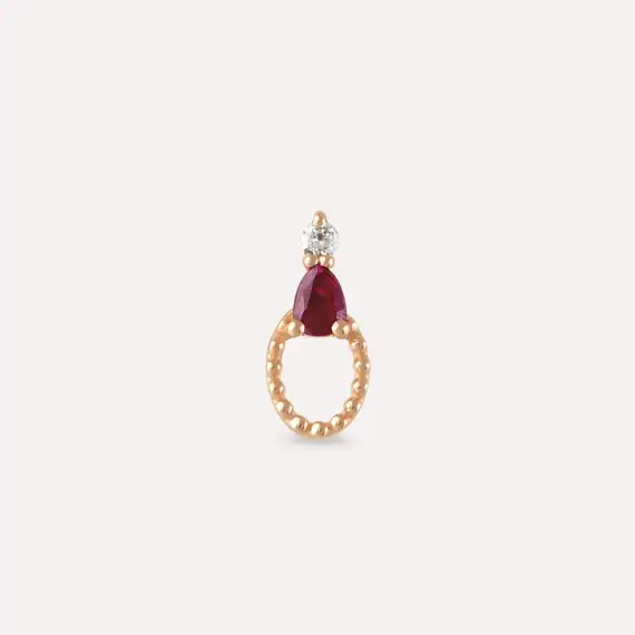 Mirror Ruby and Diamond Rose Gold Piercing - 3