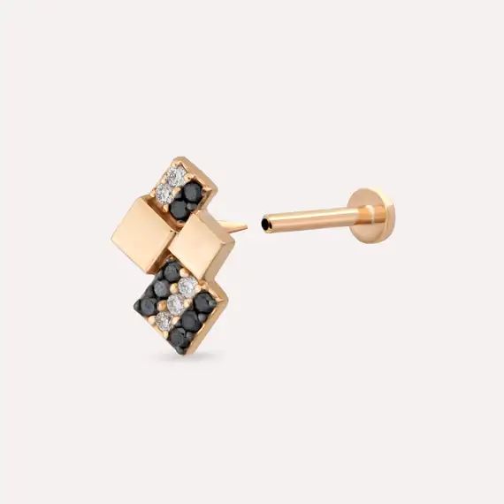 Mitis Diamond and Black Diamond Rose Gold Piercing - 5