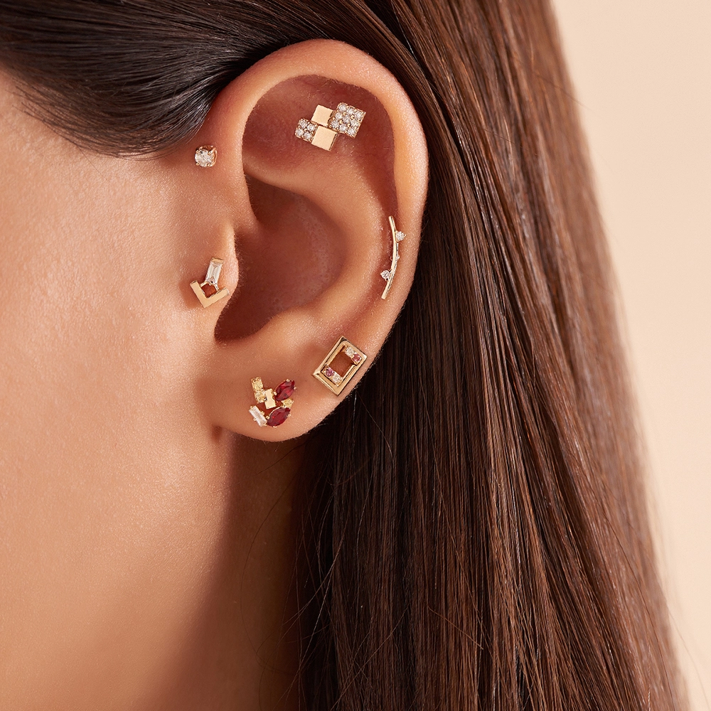 Mitis Diamond Rose Gold Piercing - Nev Jewellery (1)