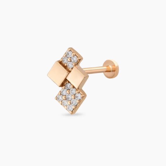 Mitis Diamond Rose Gold Piercing - Nev Jewellery
