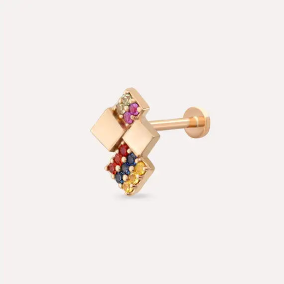 Mitis Multicolor Sapphire Rose Gold Piercing - 1