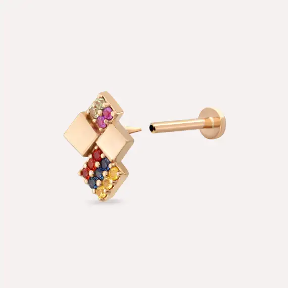 Mitis Multicolor Sapphire Rose Gold Piercing - 5