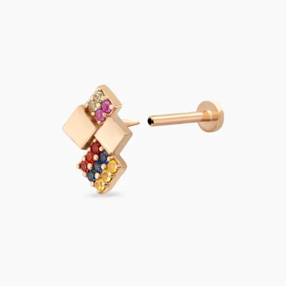 Mitis Multicolor Sapphire Rose Gold Piercing - 4