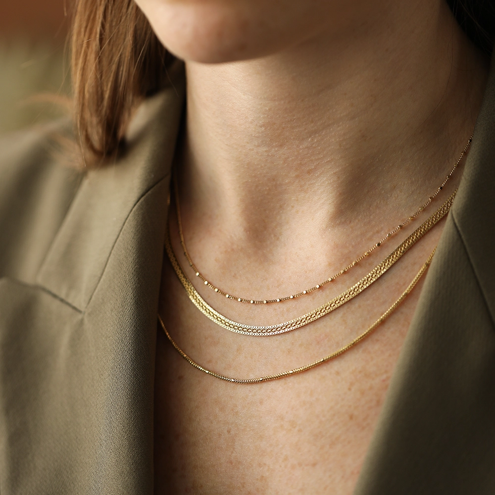 Modo Yellow Gold Italian Necklace - Nev Jewellery (1)