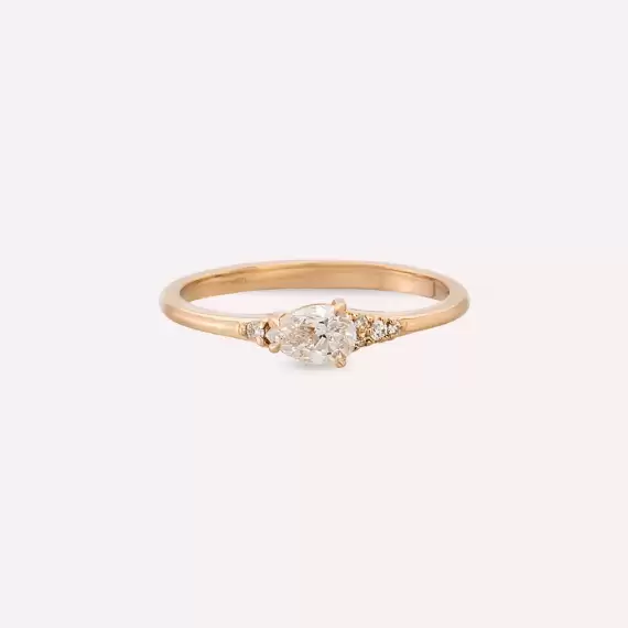 Moira 0.36 CT Pear Cut Diamond Rose Gold Ring - 5