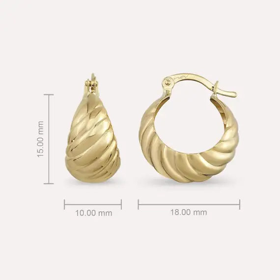 Mood Yellow Gold Hoop Earring - 3