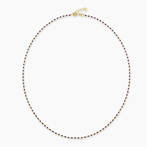 Mor Mineli Sarı Altın Golf Kolye - Nev Jewellery