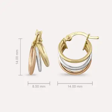 More Mini Sarı Altın Halka Küpe - Nev Jewellery (1)