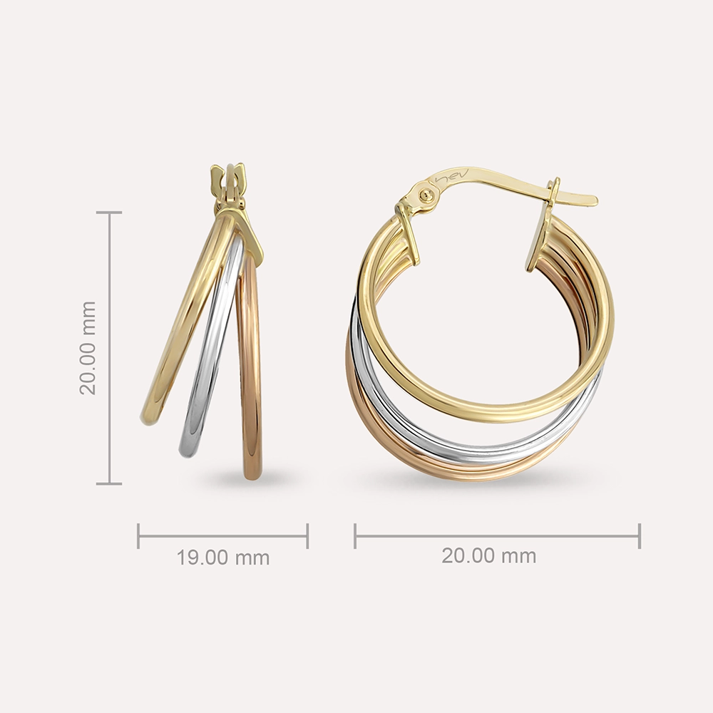 More Yellow Gold Hoop Earring - 3