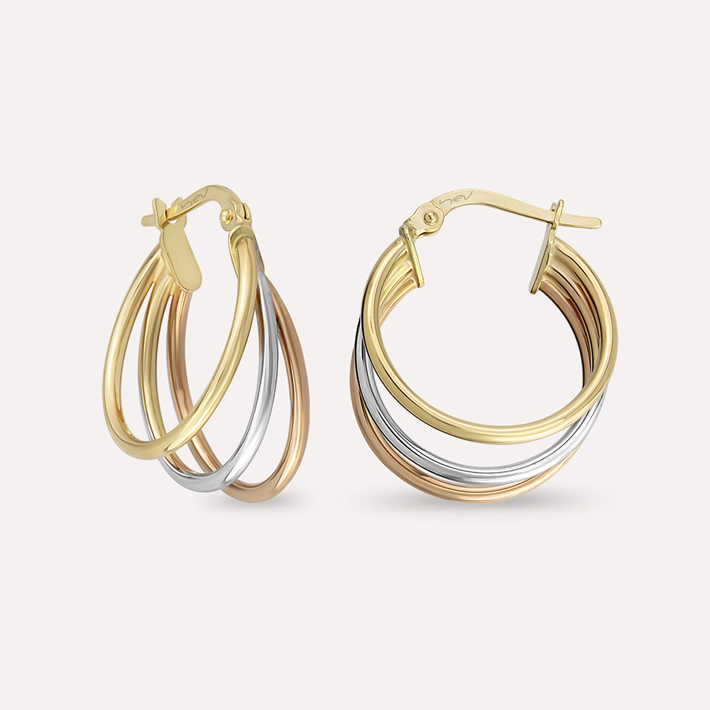 More Yellow Gold Hoop Earring - 1