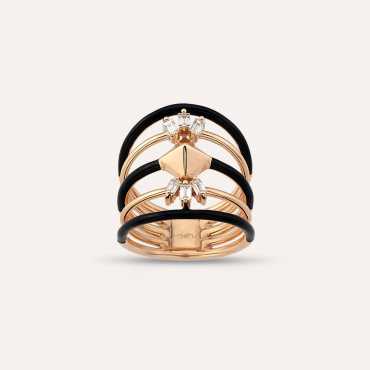 Morningstar 0.29 CT Baguette Cut Diamond and Black Enamel Ring - Nev Jewellery