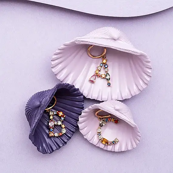 A Harf 0.71 CT Multicolor Safir ve Brown Pırlanta Taşlı Tek Küpe - 6
