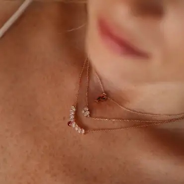 Muse 1.37 CT Ruby and Diamond Rose Gold Necklace - Nev Jewellery (1)