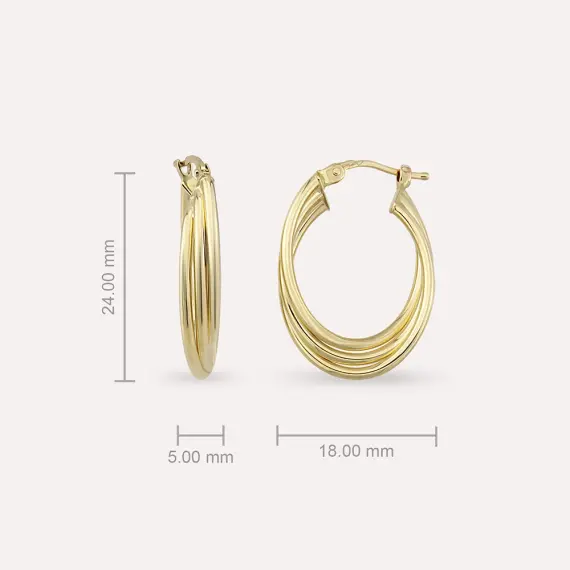 Myron Yellow Gold Hoop Earring - 3