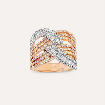 Mystic 1.35 CT Baguette Cut and Trapeze Cut Diamond Ring - Nev Jewellery