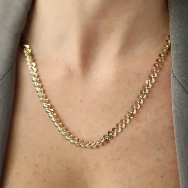 Nadra Yellow Gold Necklace - Nev Jewellery (1)