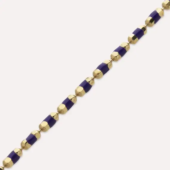 Purple Enamel Yellow Gold Golf Bracelet - 3