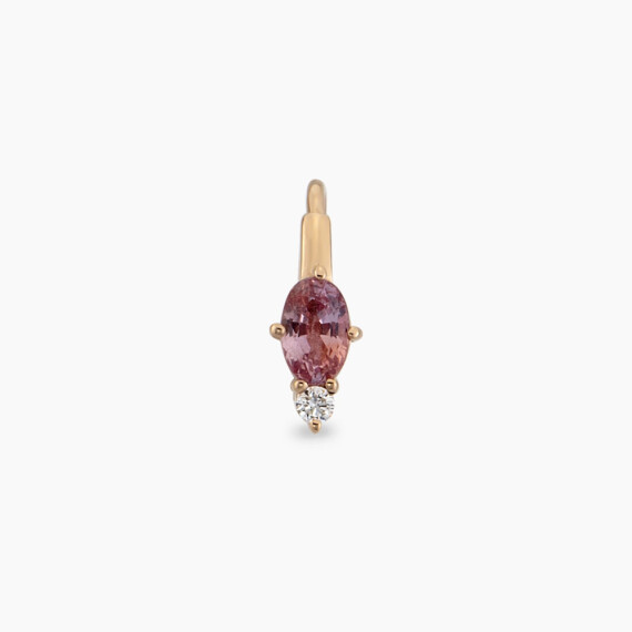 Nell 0.38 CT Purple Sapphire and Diamond Rose Gold Hoop Piercing - Nev Jewellery