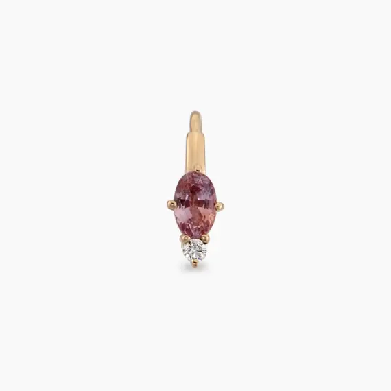 Nell 0.38 CT Purple Sapphire and Diamond Rose Gold Hoop Piercing - 1