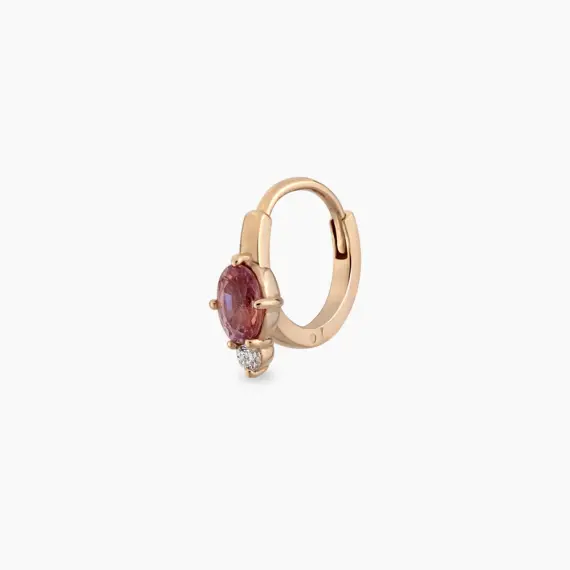 Nell 0.38 CT Purple Sapphire and Diamond Rose Gold Hoop Piercing - 4