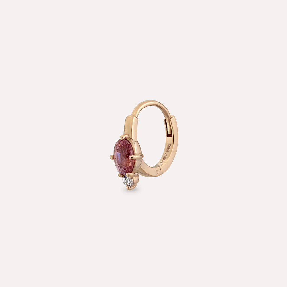 Nell 0.38 CT Purple Sapphire and Diamond Rose Gold Hoop Piercing - 4