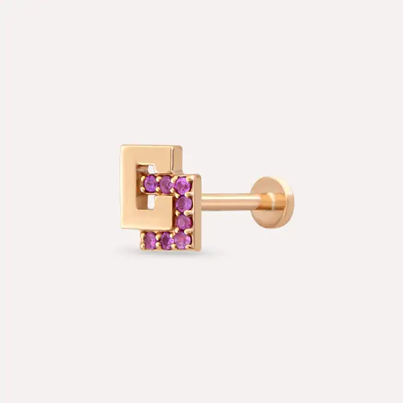 Nest Pink Sapphire Rose Gold Piercing - 1