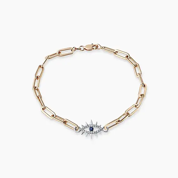 Nixie 0.14 CT Safir ve Pırlanta Taşlı Bileklik - 1