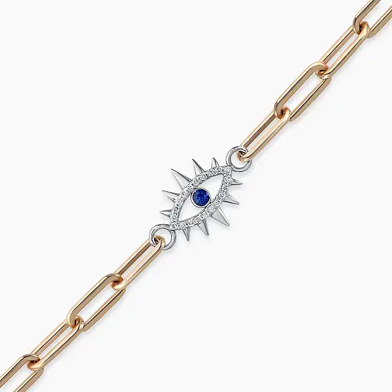 Nixie 0.14 CT Safir ve Pırlanta Taşlı Bileklik - 3