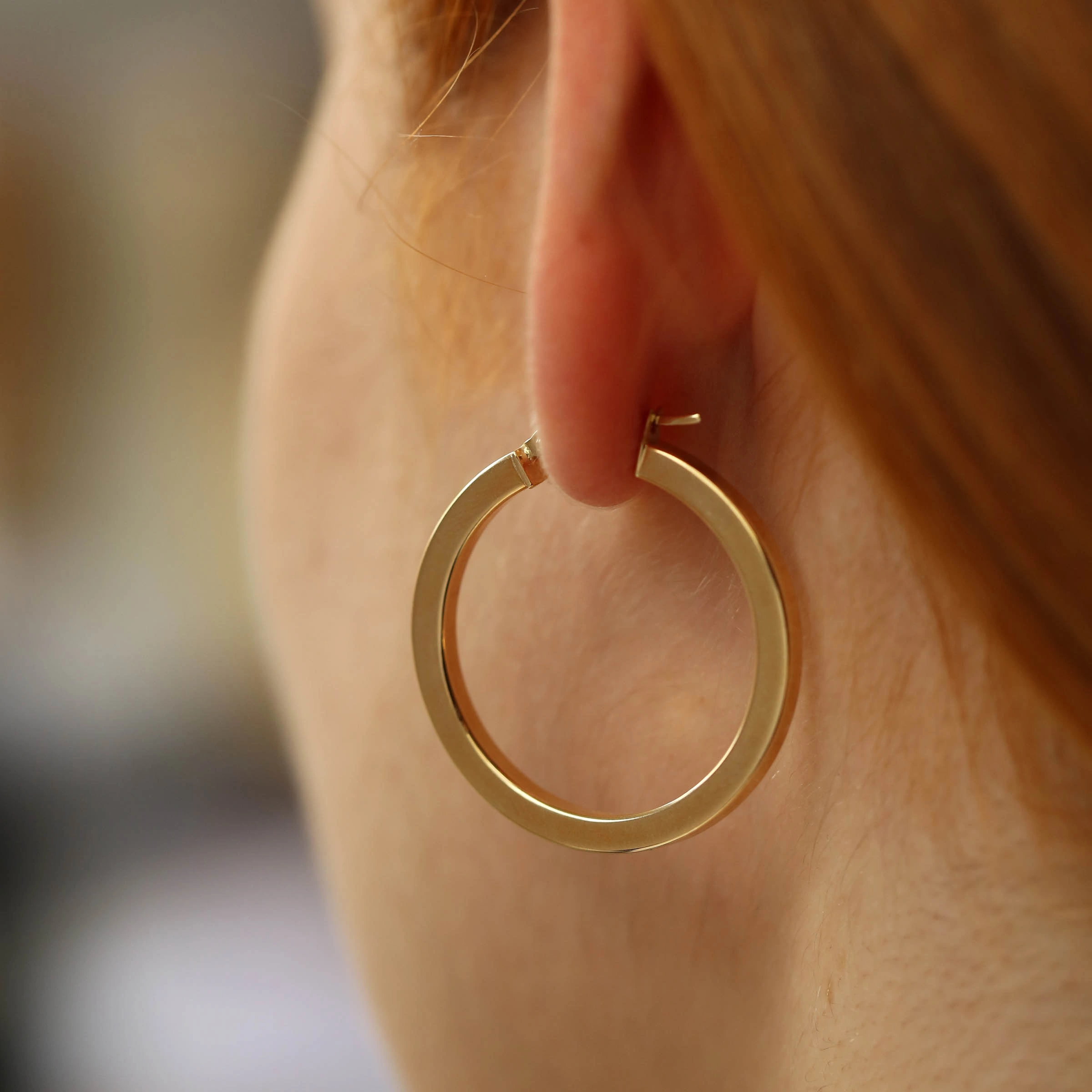 Noble Grand Yellow Gold Hoop Earring - 1