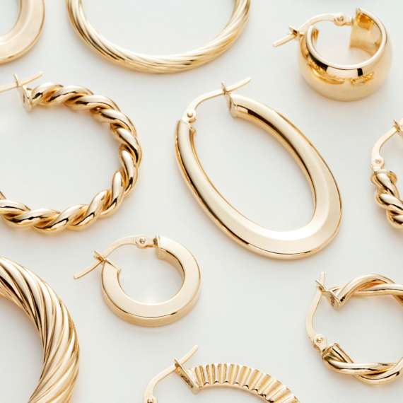 Noble Jr. Yellow Gold Hoop Earring - 3