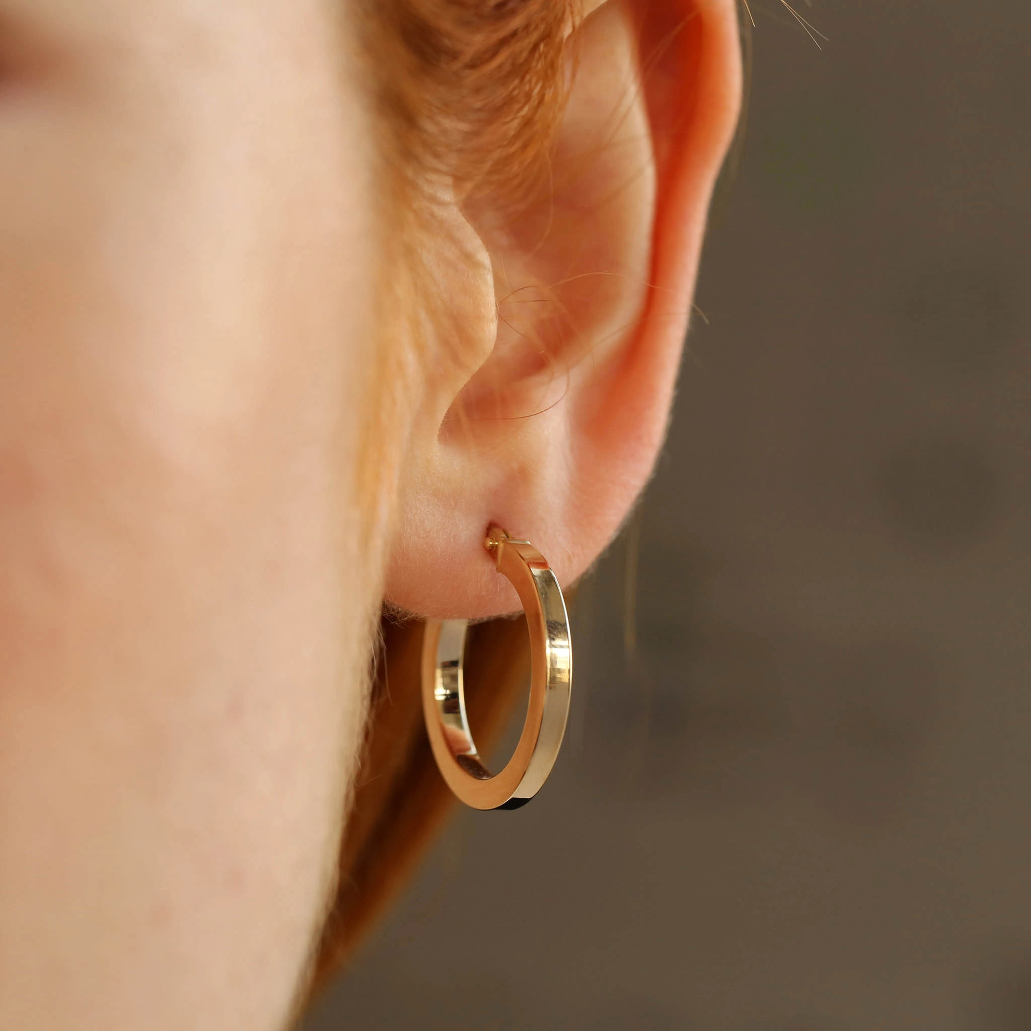 Noble Sarı Altın Halka Küpe - Nev Jewellery (1)