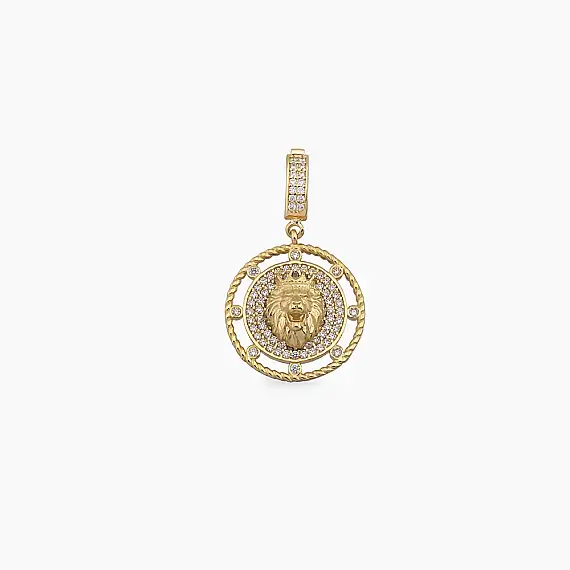 Noble Stone Lion Yellow Gold Pendant - 1