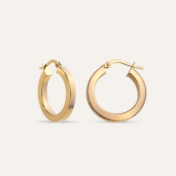 Noble Yellow Gold Hoop Earring - 4
